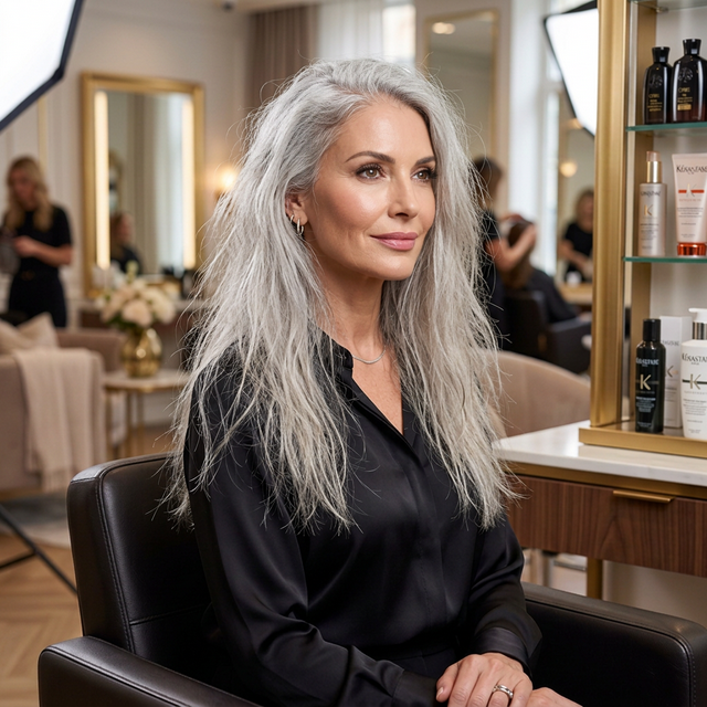 Before Hairstyle Silver Sleek