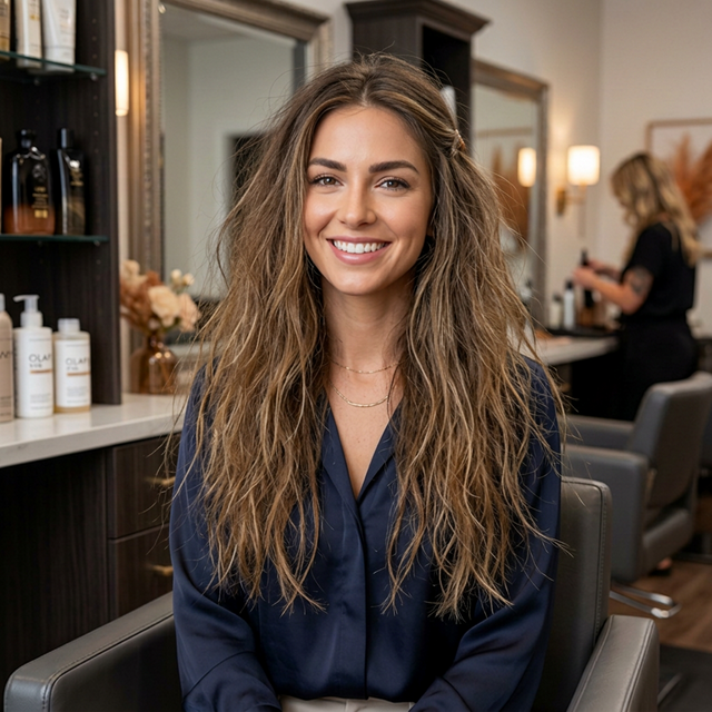 Before Hairstyle Balayage Waves