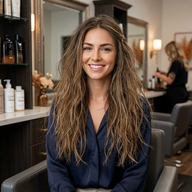 Before Hairstyle Balayage Waves